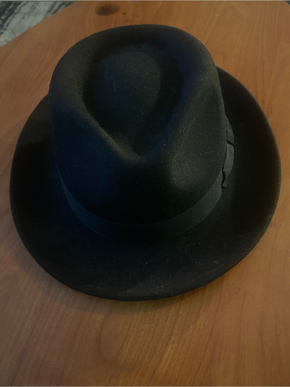 Classic Black Wool Fedora Hat
